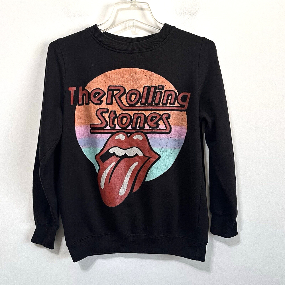 The Rolling Stones Sweatshirt XS Black Tongue 2022 Music Concert Retro Festival